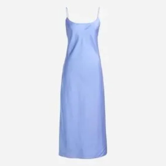 J. CREW Slip Dress GWENYTH Luster Charmeuse VINTAGE DOVE GRAY Below Knee (6) - Picture 6 of 6